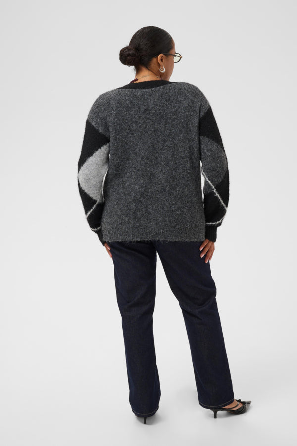 KAFFE CURVE Argyle Cardigan