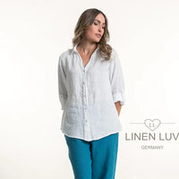 LINEN LUV White Linen Blouse