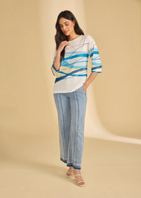 FDJ Drop Shoulder 3/4 Sleeve Top