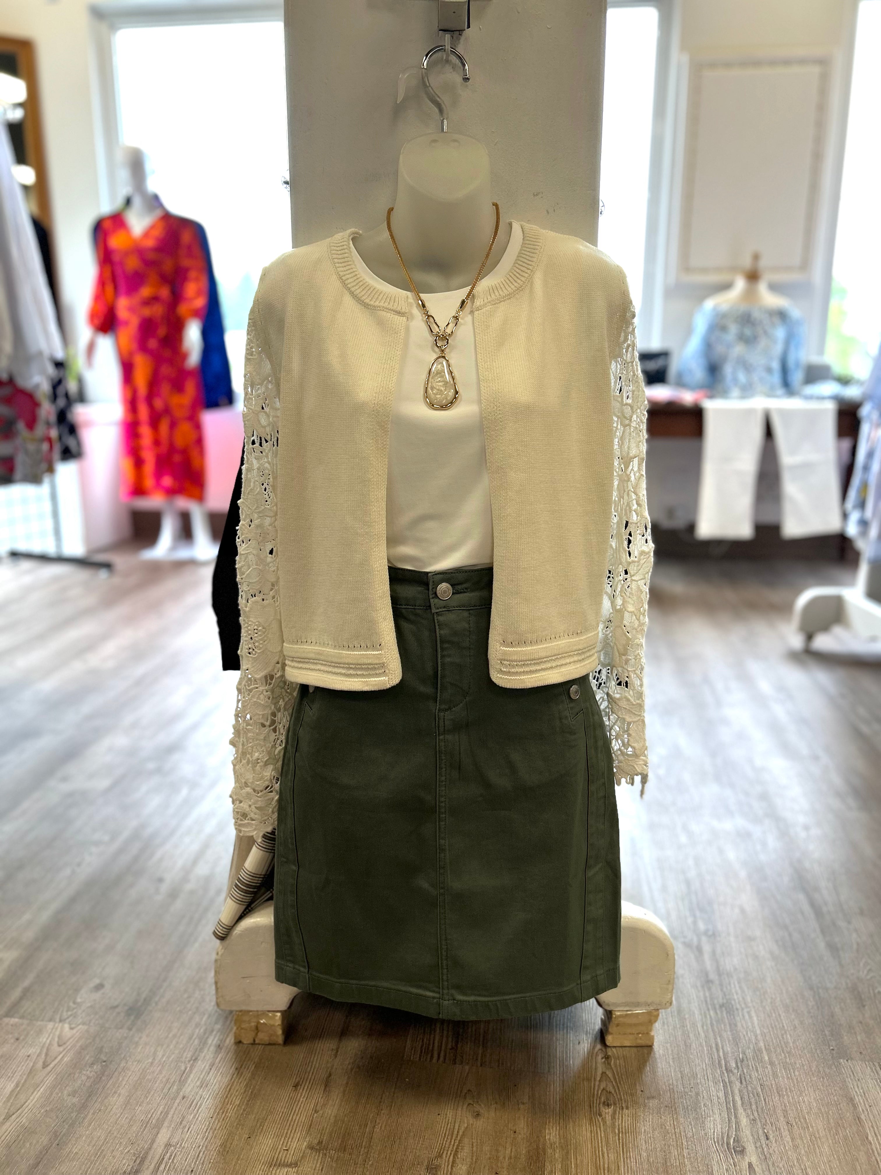 FRANSA Cardigan w/ Croquet Sleeve