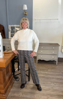 LISETTE L Straight Leg Plaid Pants
