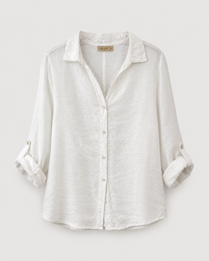 LINEN LUV White Linen Blouse