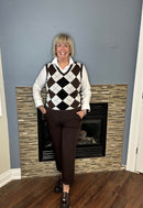 PISTACHE Knit Argyle Vest