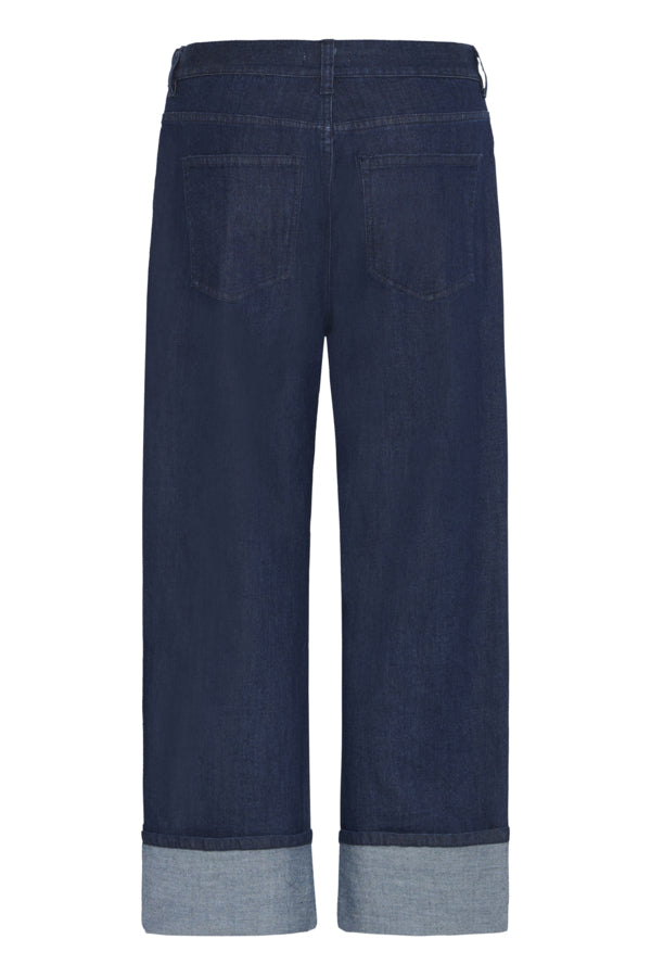 FRANSA Cuffed Wide Leg Denim