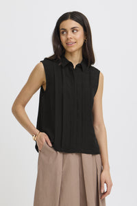 FRANSA Pleated Front Blouse