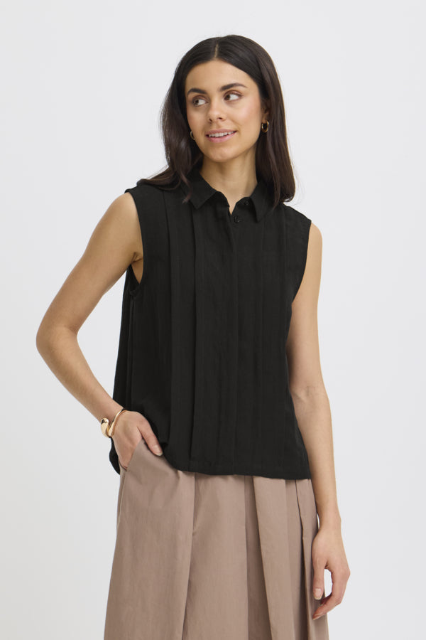 FRANSA Pleated Front Blouse