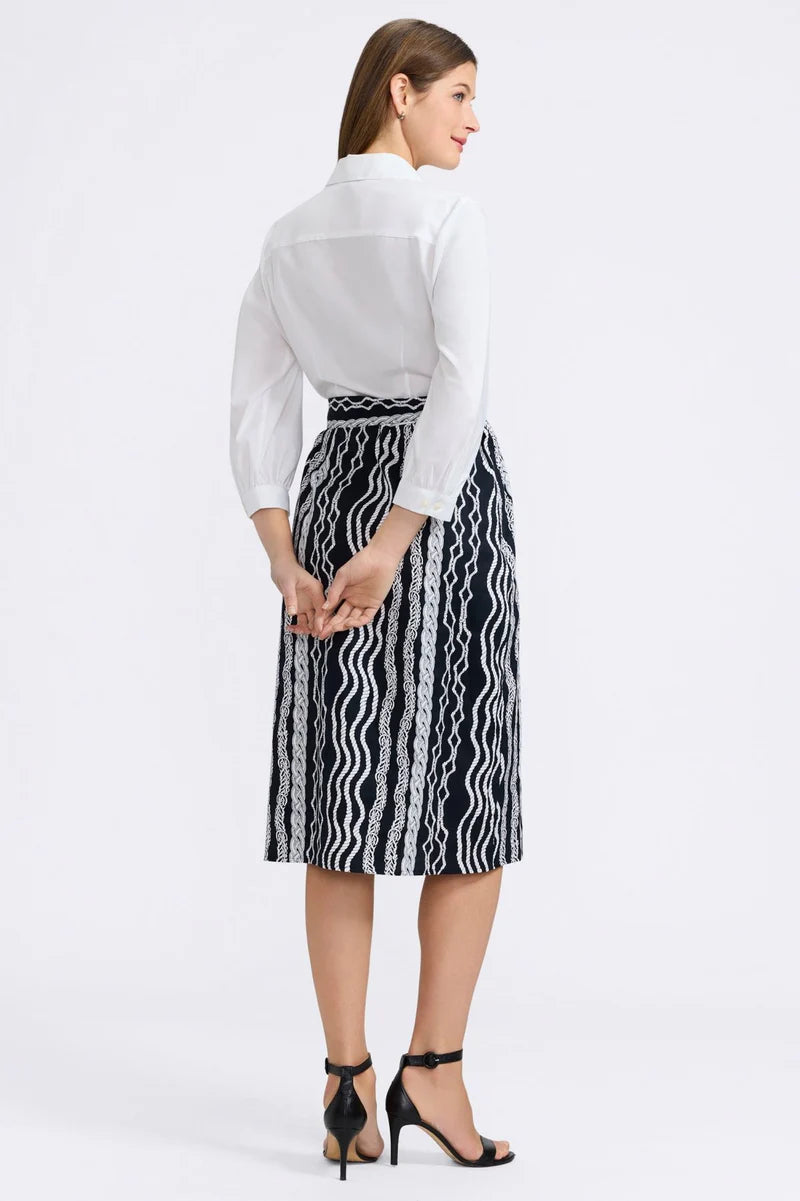 FOXCROFT 3/4 Sleeve Belted Dress