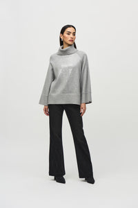JOSEPH RIBKOFF Knit Boxy Top with Sequins