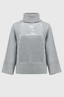 JOSEPH RIBKOFF Knit Boxy Top with Sequins