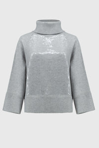 JOSEPH RIBKOFF Knit Boxy Top with Sequins