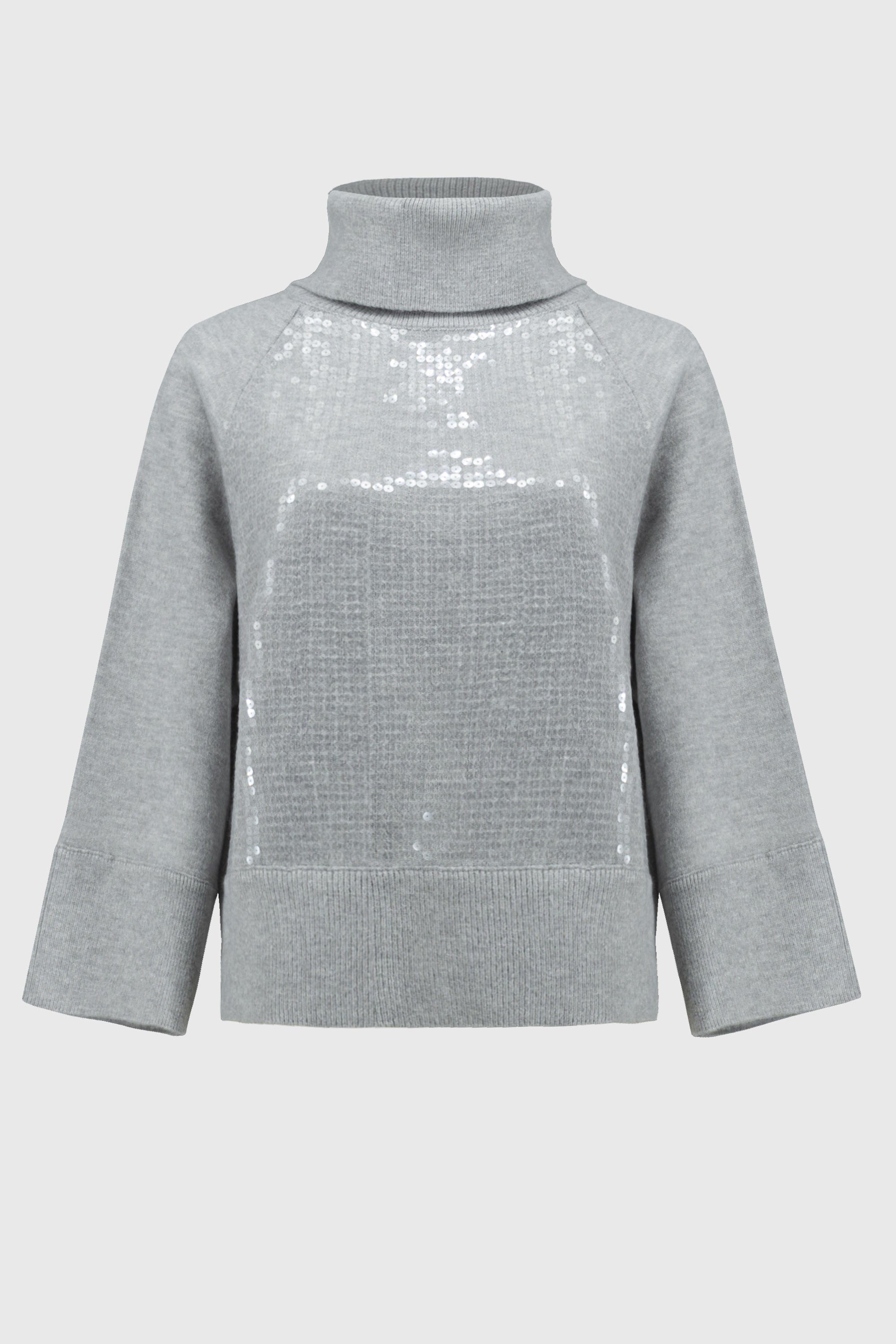 JOSEPH RIBKOFF Knit Boxy Top with Sequins