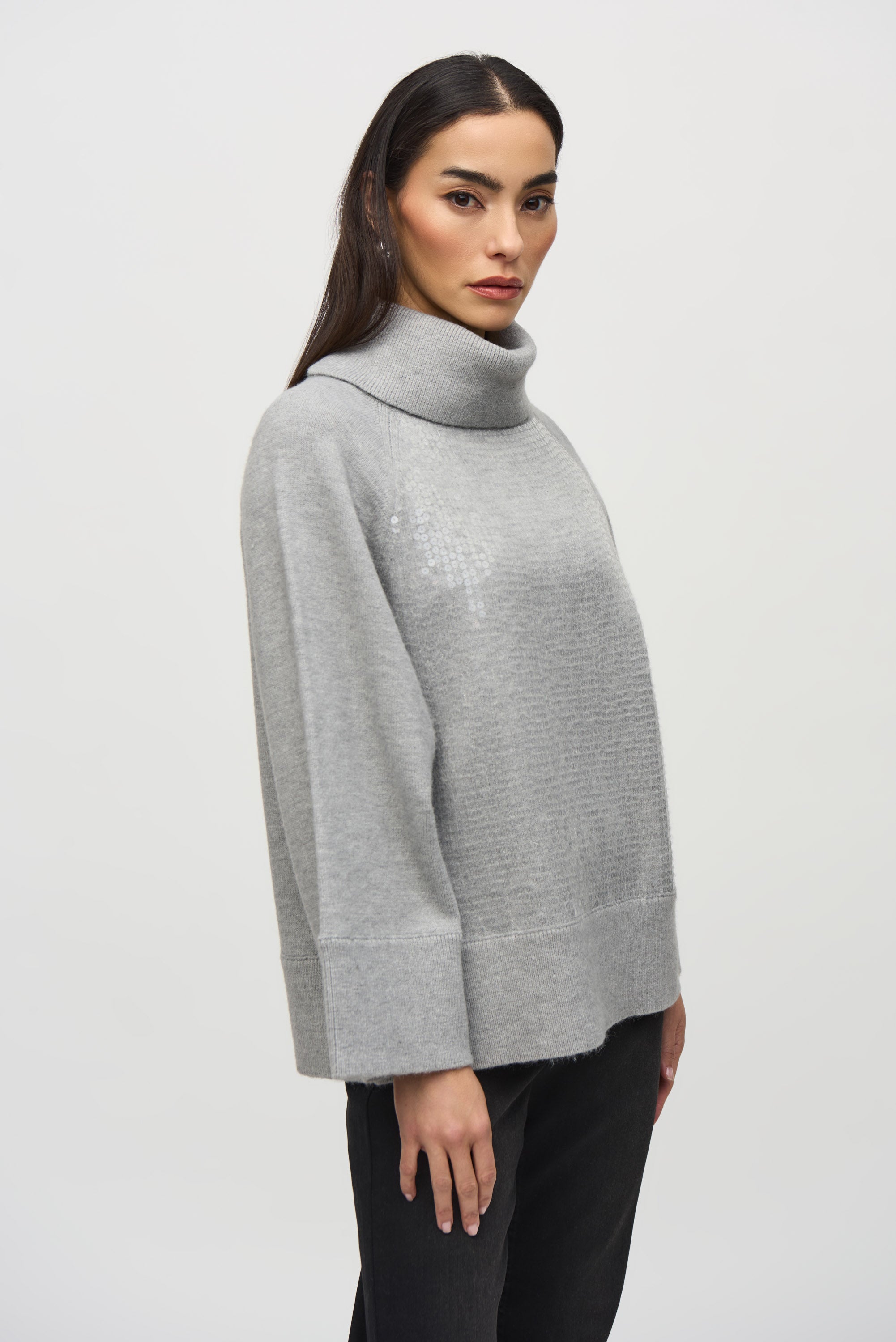 JOSEPH RIBKOFF Knit Boxy Top with Sequins