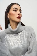 JOSEPH RIBKOFF Knit Boxy Top with Sequins