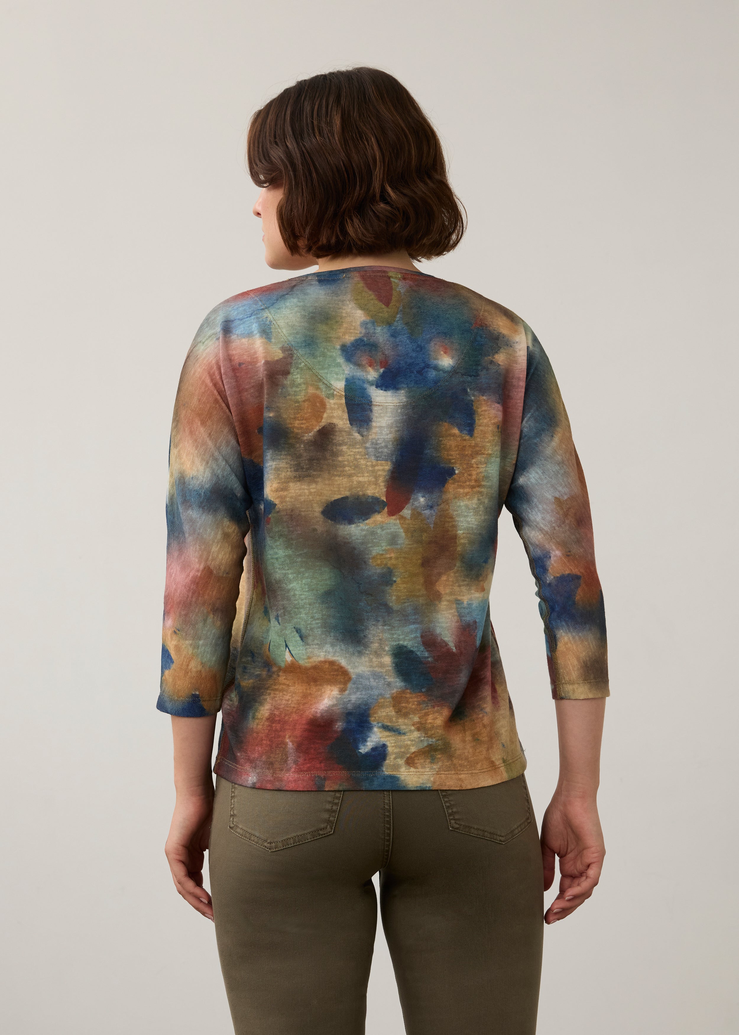FDJ 3/4 Sleeve Printed Top