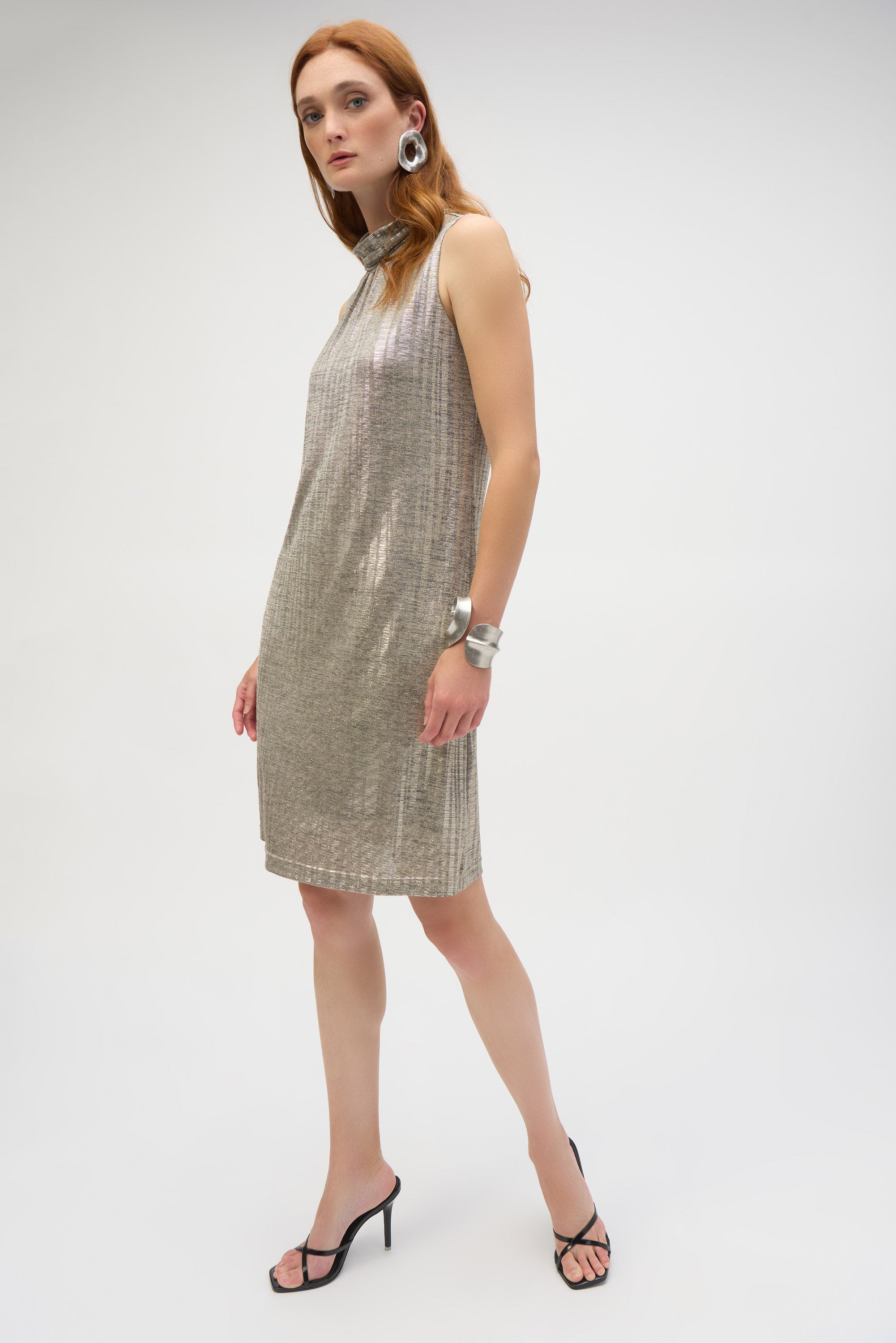 JOSEPH RIBKOFF Foiled Knit Dress