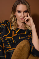 JOSEPH RIBKOFF Geometric Pattern Top