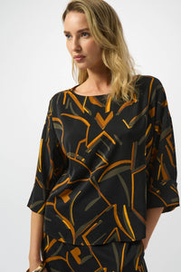 JOSEPH RIBKOFF Geometric Pattern Top