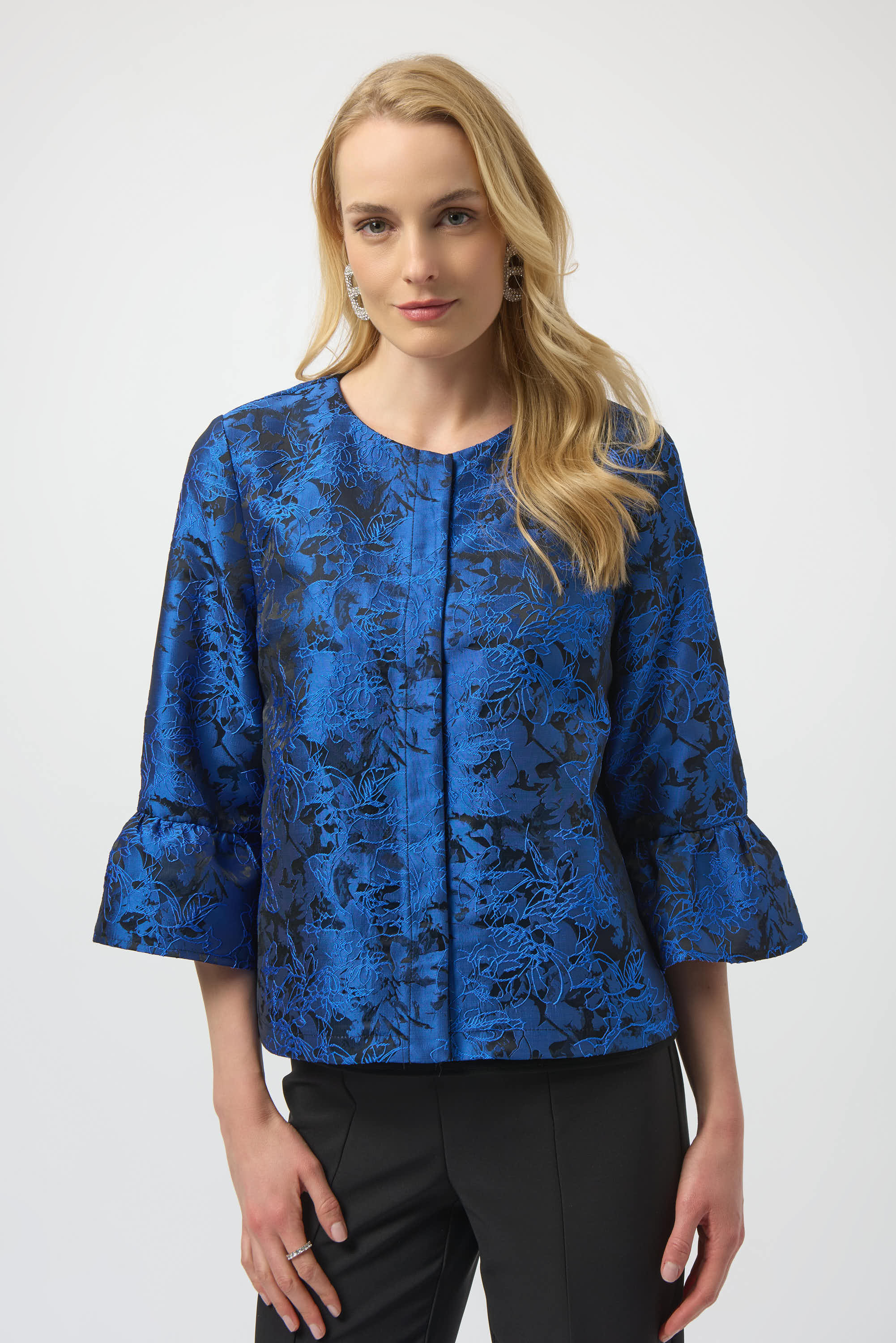 JOSEPH RIBKOFF Floral Jacquard Jacket