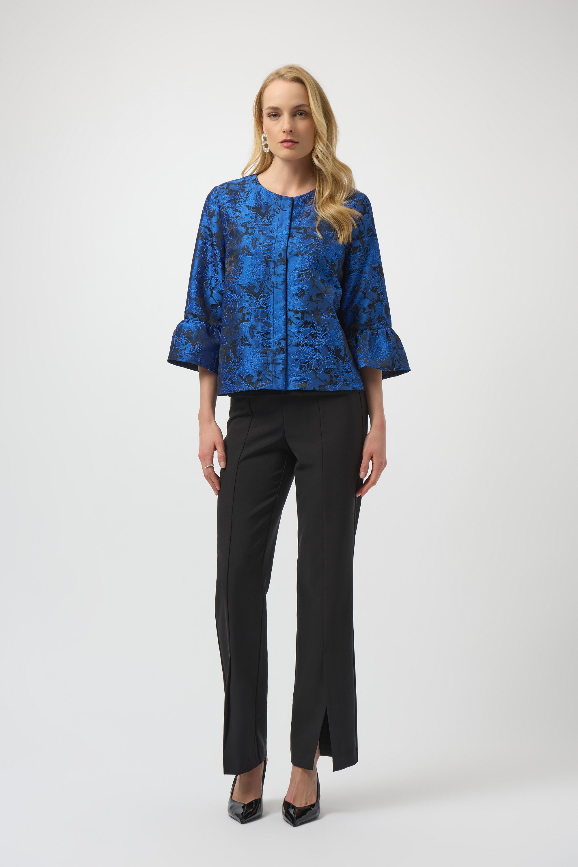 JOSEPH RIBKOFF Floral Jacquard Jacket