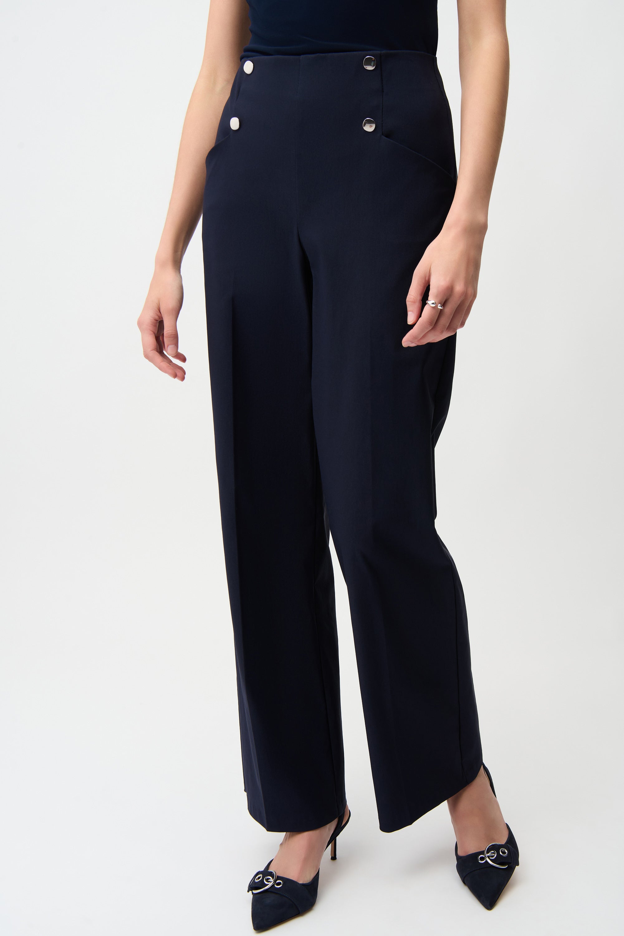 JOSEPH RIBKOFF Wide Leg Pull-on Pants | DJC Modern Apparel
