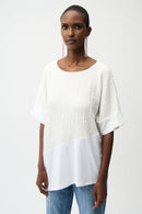 JOSEPH RIBKOFF Seersucker Asymmetric Top