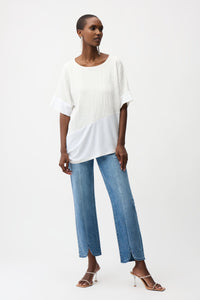 JOSEPH RIBKOFF Seersucker Asymmetric Top