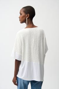 JOSEPH RIBKOFF Seersucker Asymmetric Top