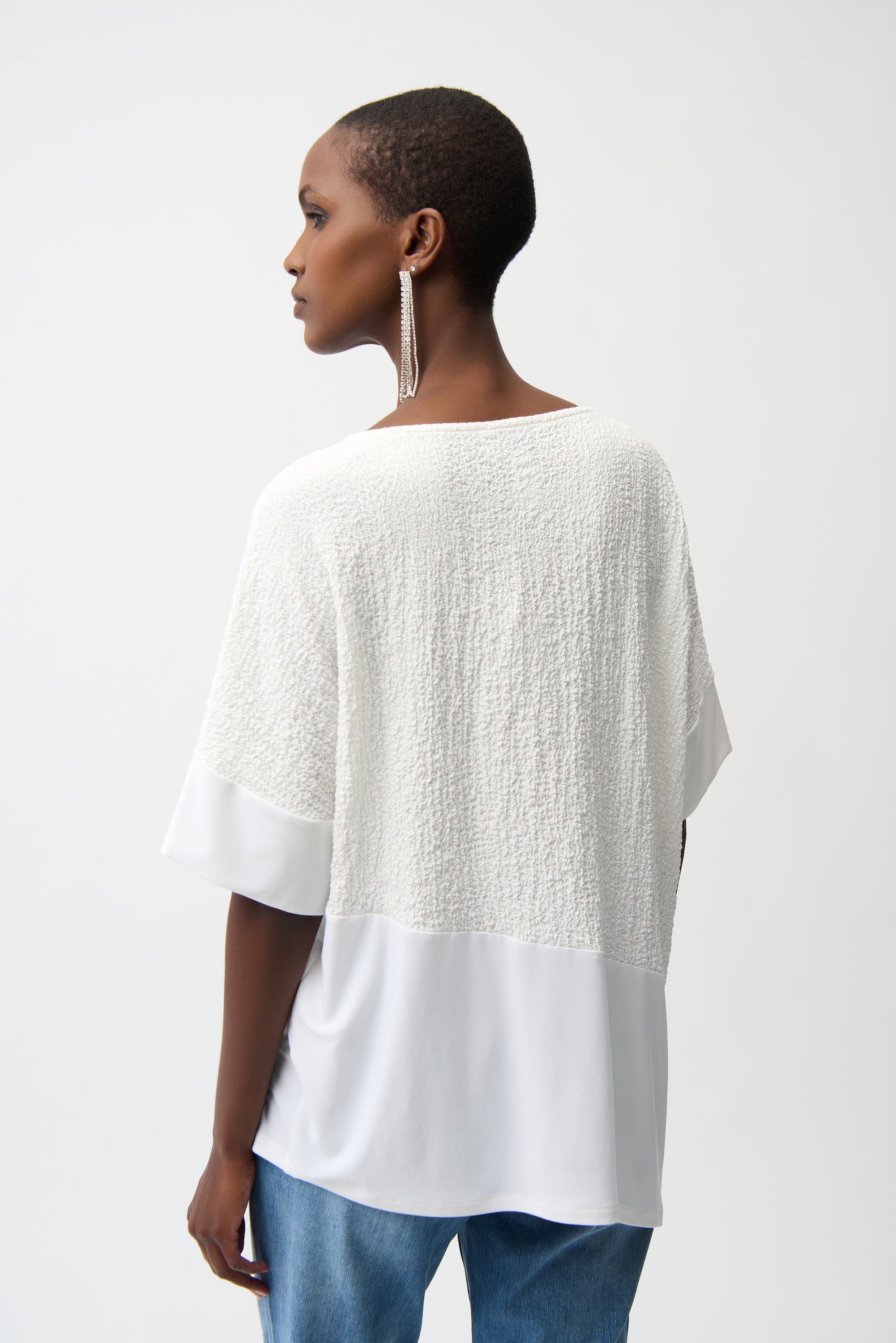 JOSEPH RIBKOFF Seersucker Asymmetric Top