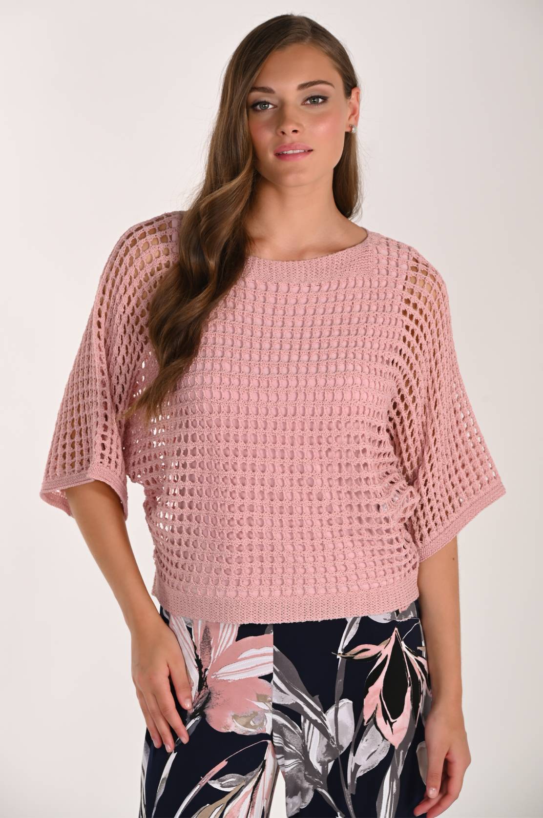 FRANK LYMAN Open Weave Top