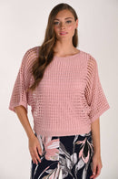 FRANK LYMAN Open Weave Top