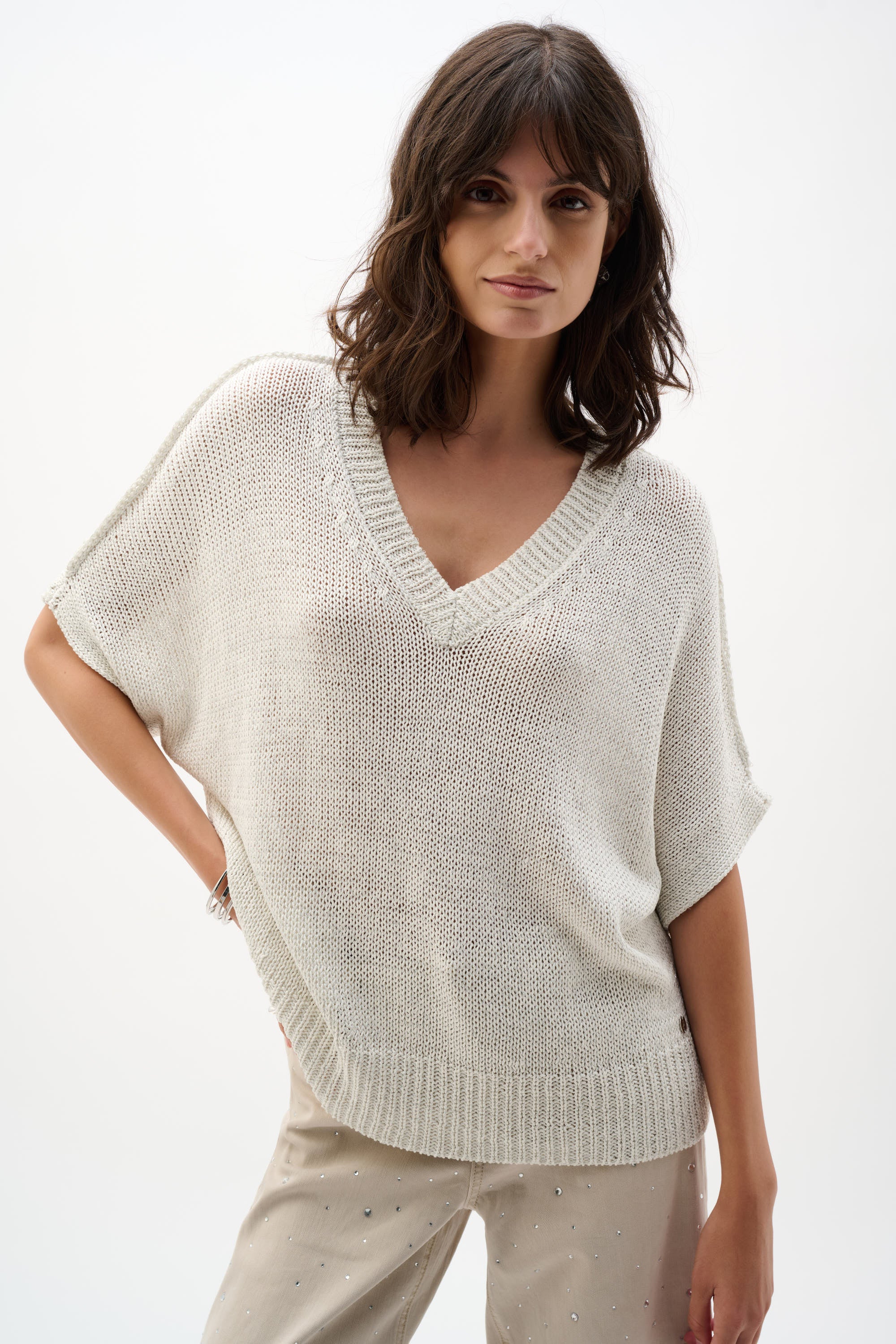 JOSEPH RIBKOFF Short-Sleeve Sweater