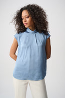 JOSEPH RIBKOFF Satin Short Sleeve Blouse