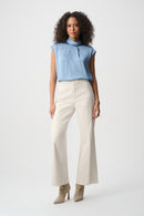 JOSEPH RIBKOFF Satin Short Sleeve Blouse