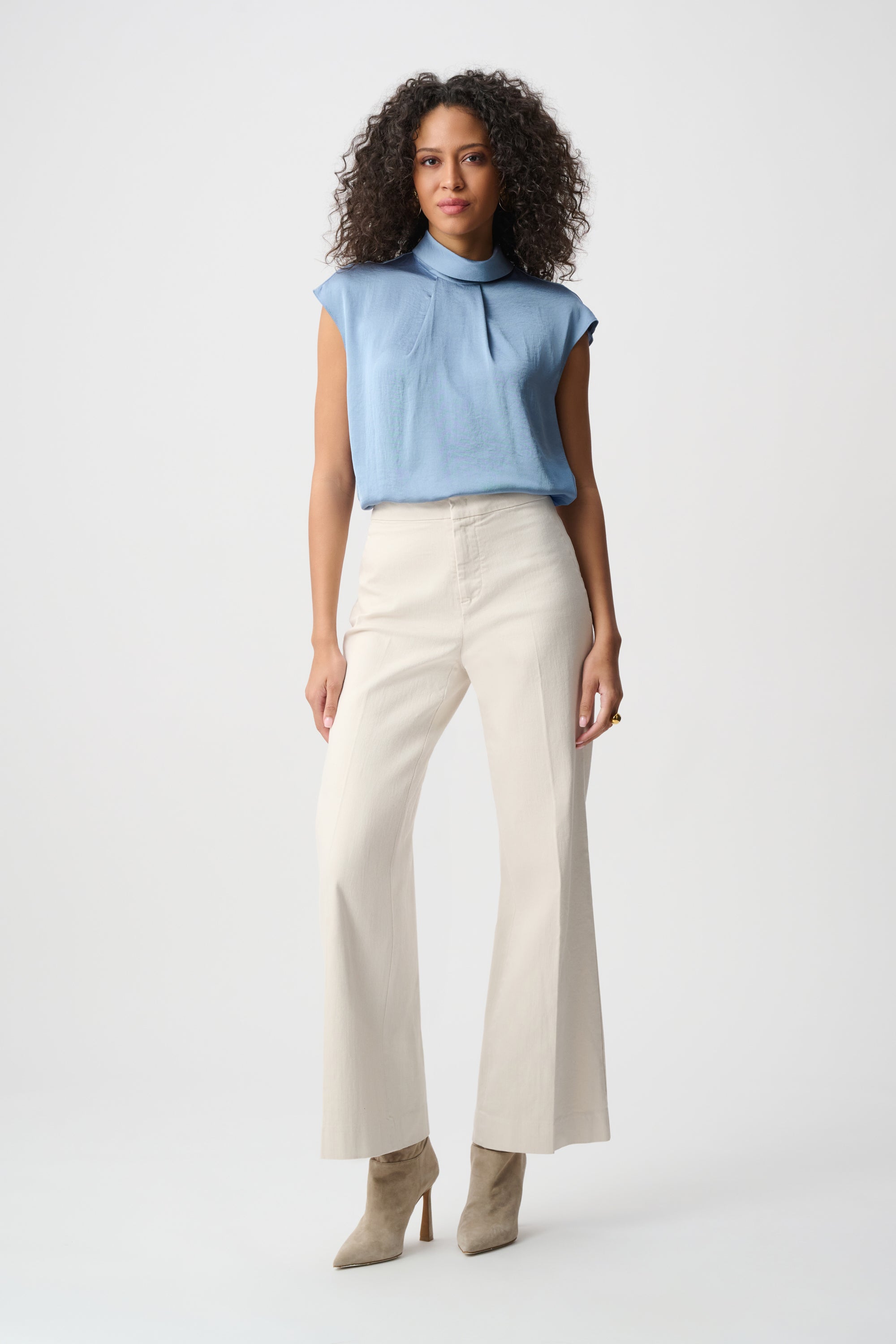 JOSEPH RIBKOFF Satin Short Sleeve Blouse