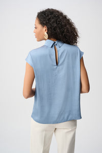 JOSEPH RIBKOFF Satin Short Sleeve Blouse