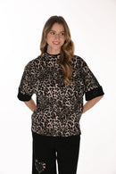 FRANK LYMAN Animal Print Top