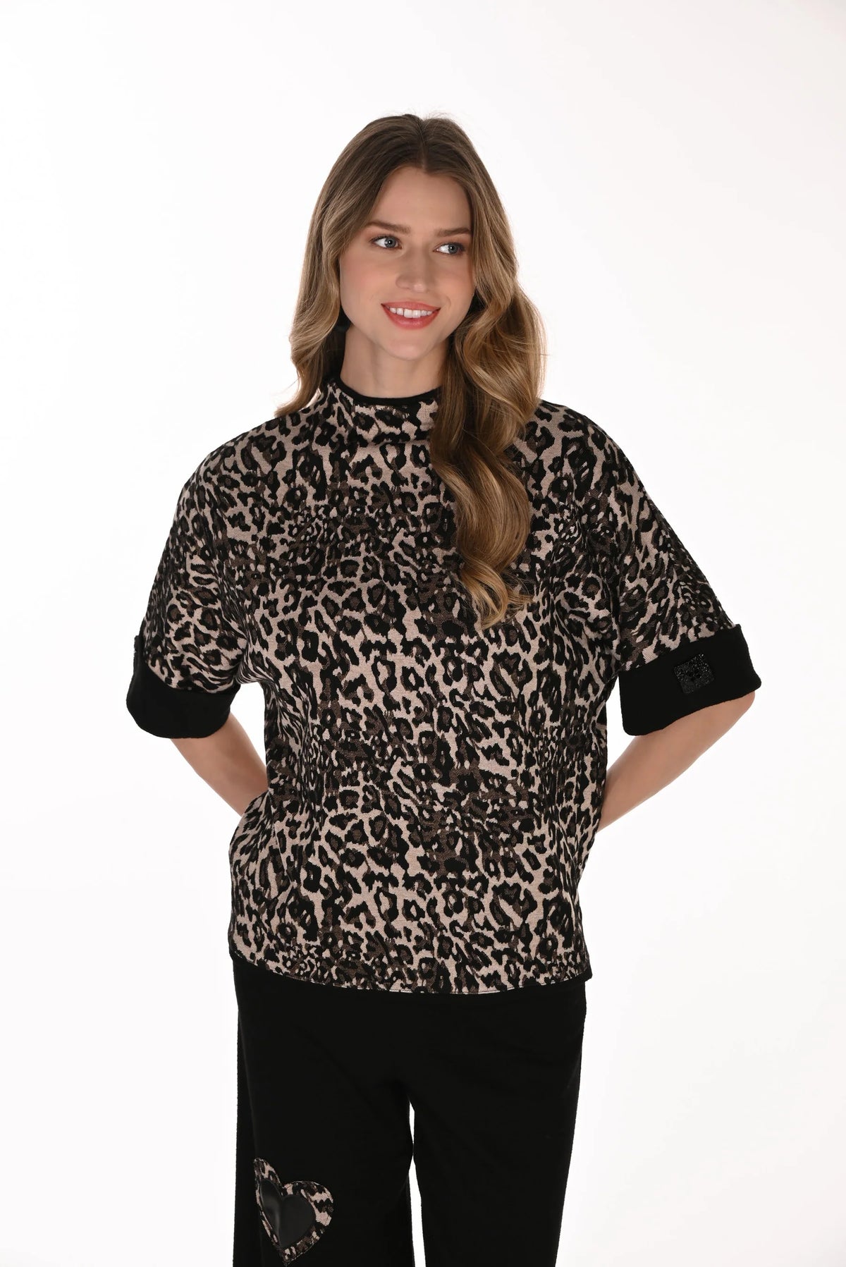 FRANK LYMAN Animal Print Top
