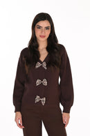 FRANK LYMAN Cardigan with Bows