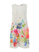 DOLCEZZA Floral Linen Dress