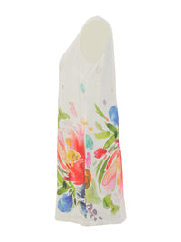 DOLCEZZA Floral Linen Dress