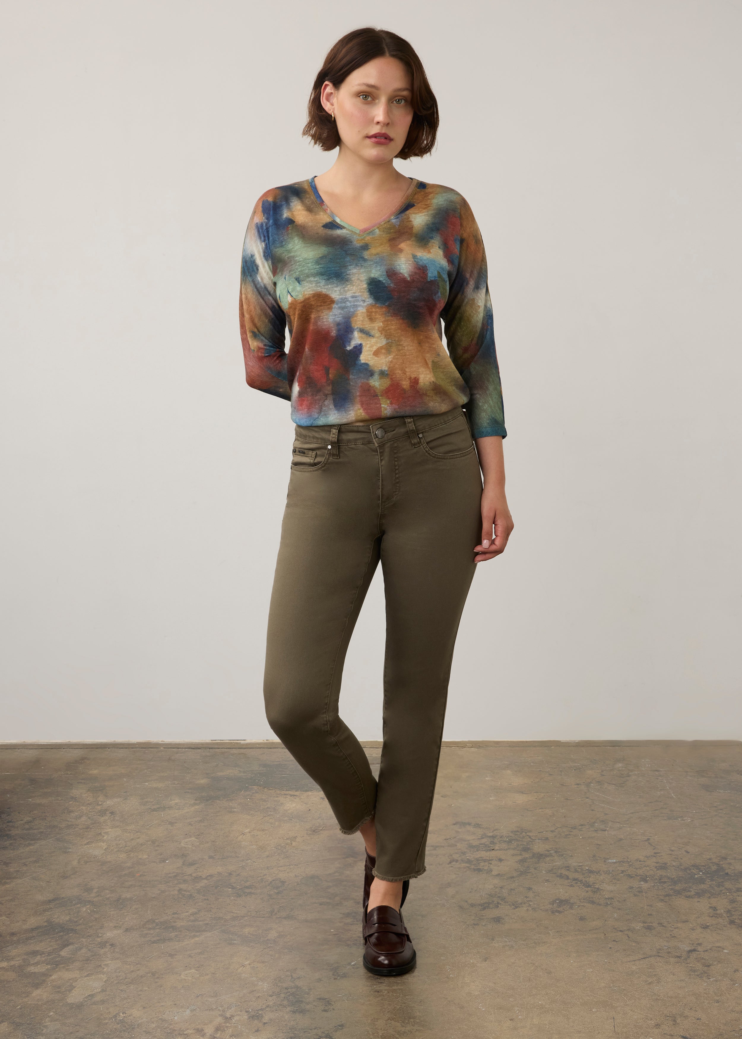 FDJ 3/4 Sleeve Printed Top