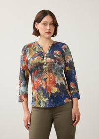 FDJ 3/4 Sleeve Henley Top
