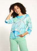 FDJ 3/4 Sleeve Printed Top