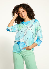 FDJ 3/4 Sleeve Printed Top