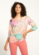 FDJ 3/4 Sleeve Printed Top