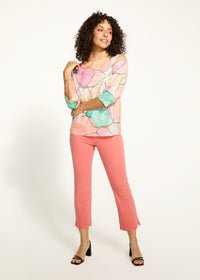 FDJ 3/4 Sleeve Printed Top