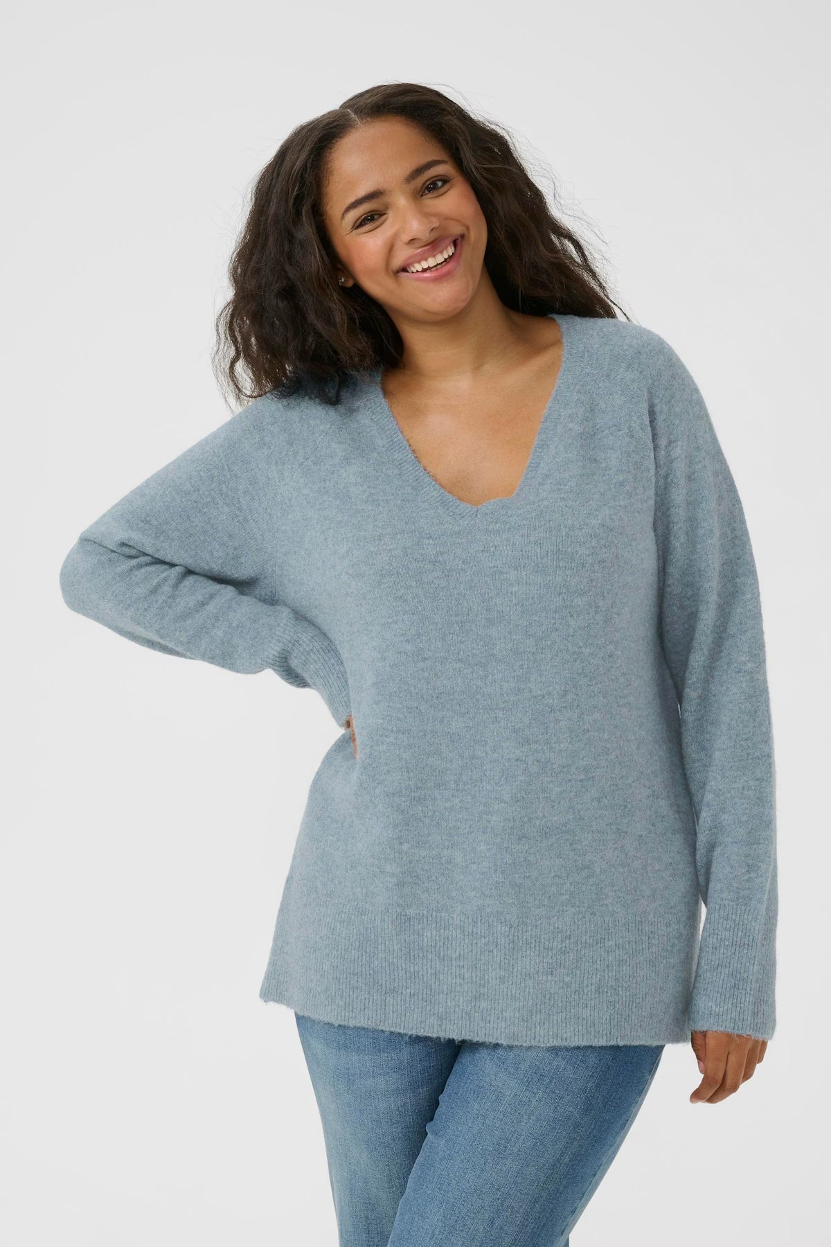 KAFFE CURVE V-Neck Sweater