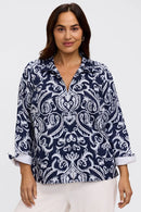 FOXCROFT Printed Damask L/S Blouse