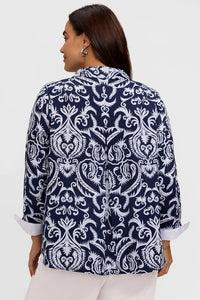 FOXCROFT Printed Damask L/S Blouse