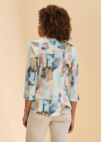 FDJ Printed 3/4 Sleeve Top